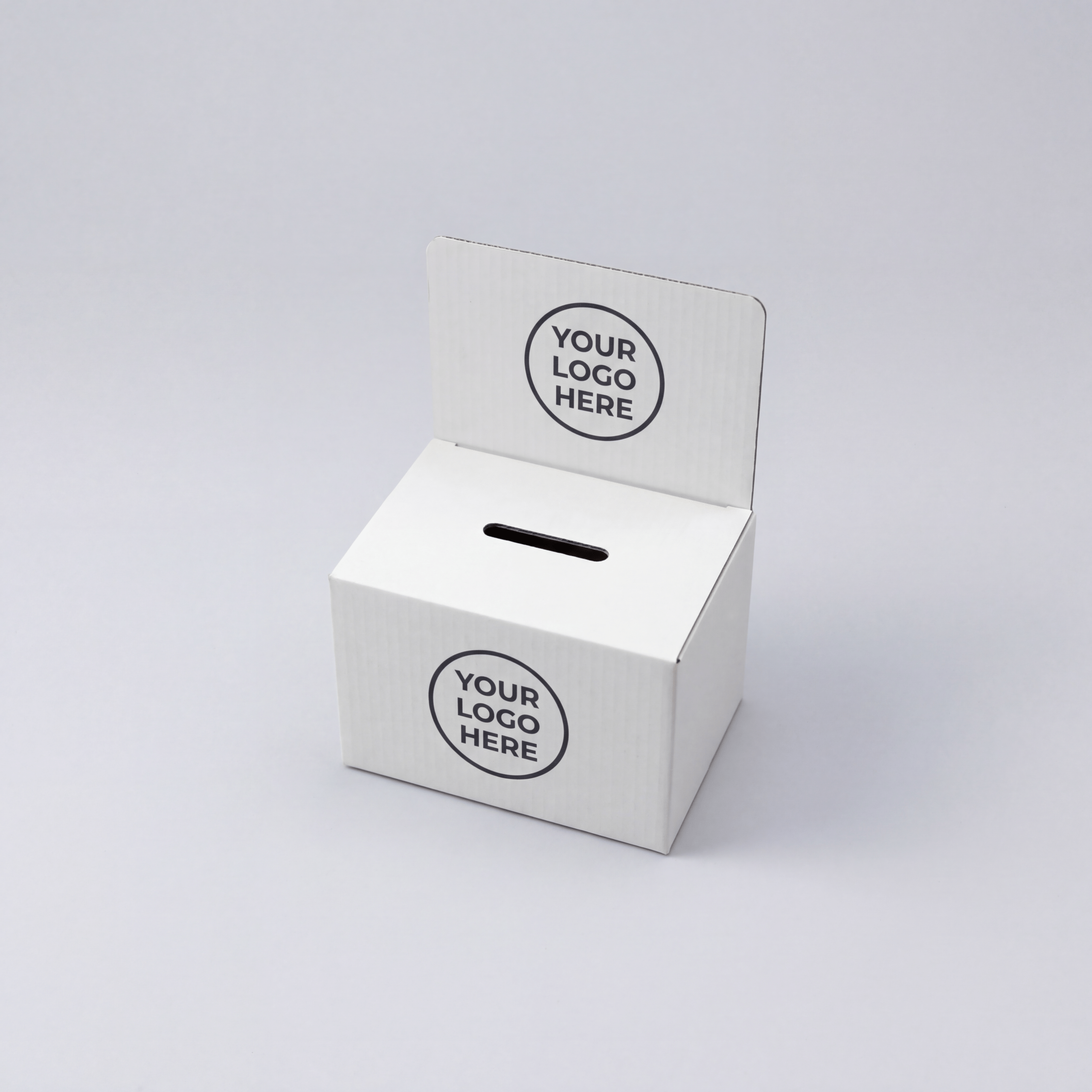 Medium White Freestanding Cardboard Entry Box | 3mm White | 275L x 275W x 800H (mm)