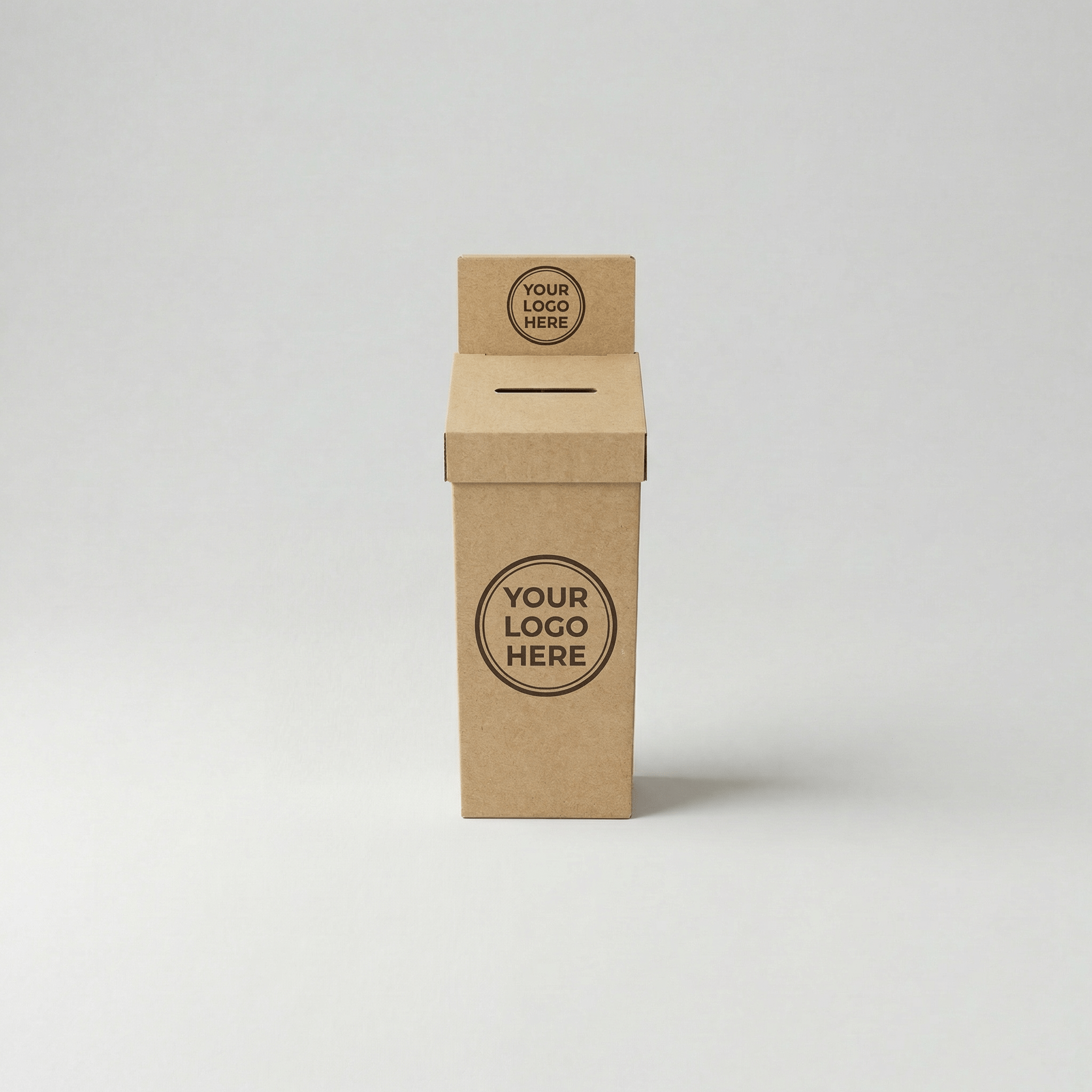 Large Kraft Brown Freestanding Cardboard Entry Box | 3mm Kraft Brown | 300L x 300W x 1000H (mm)