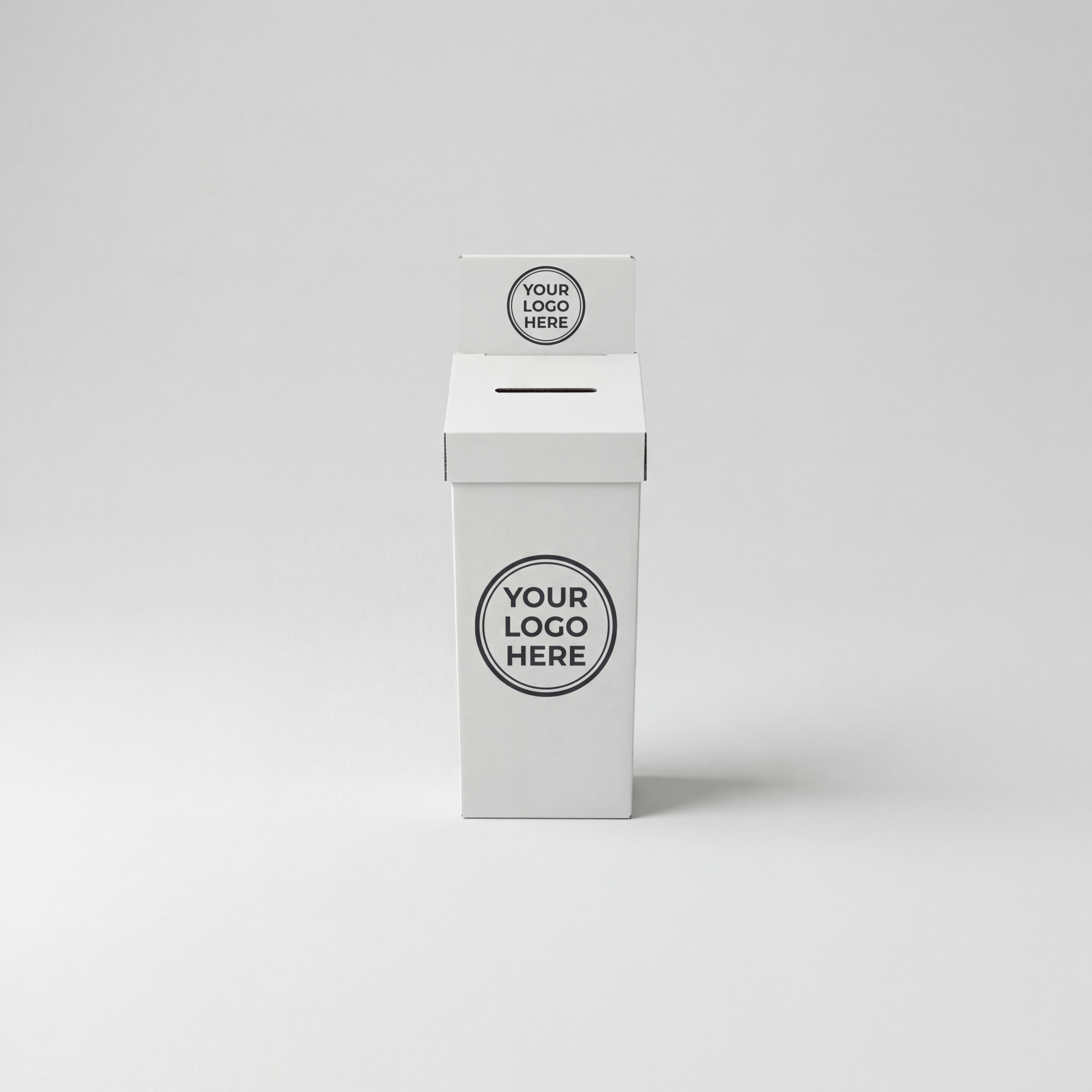 Large White Freestanding Cardboard Entry Box | 3mm White | 300L x 300W x 1000H (mm)