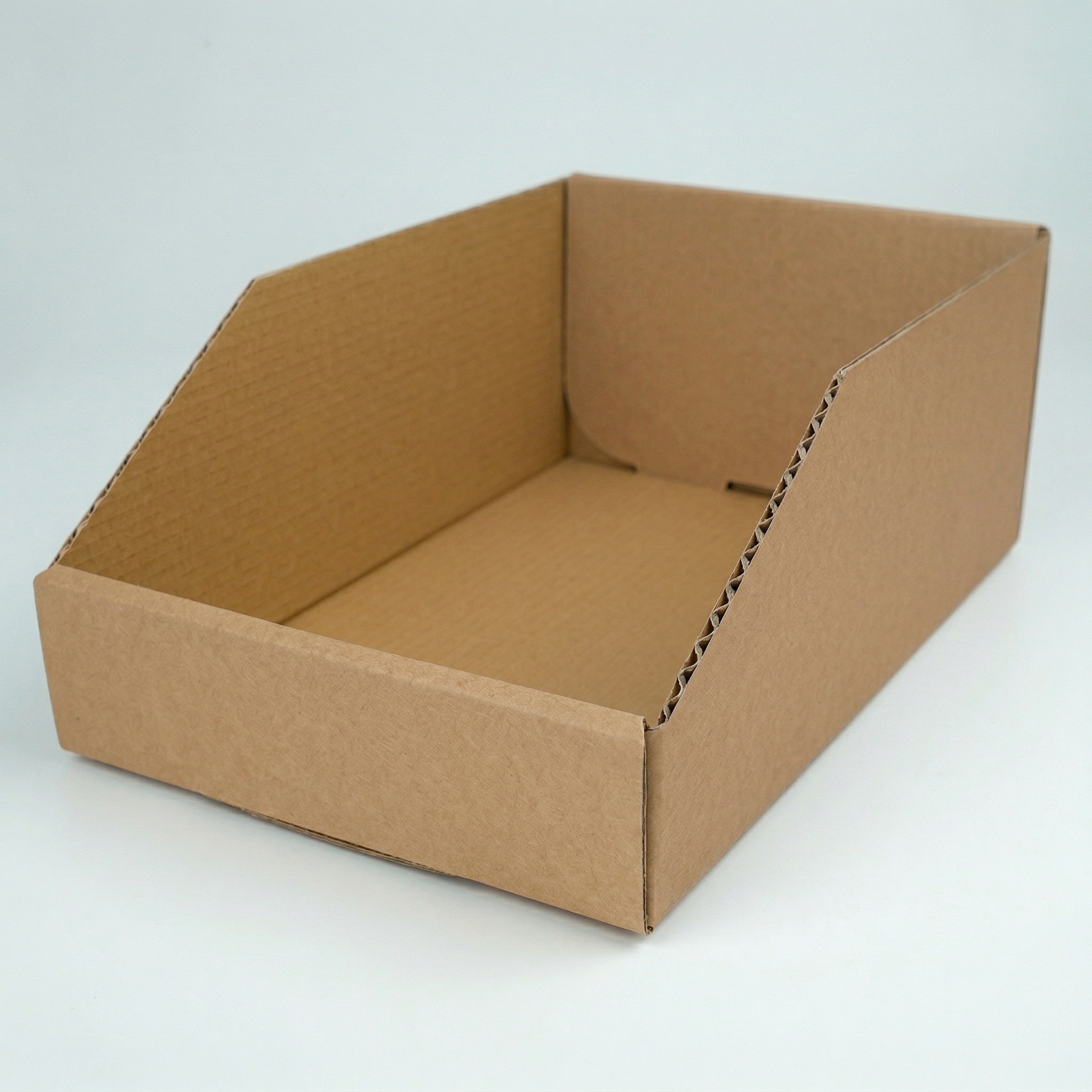 340 x 95mm Brown Warehouse Tray | 4mm Kraft Brown | 200RH x 100FH External (mm)