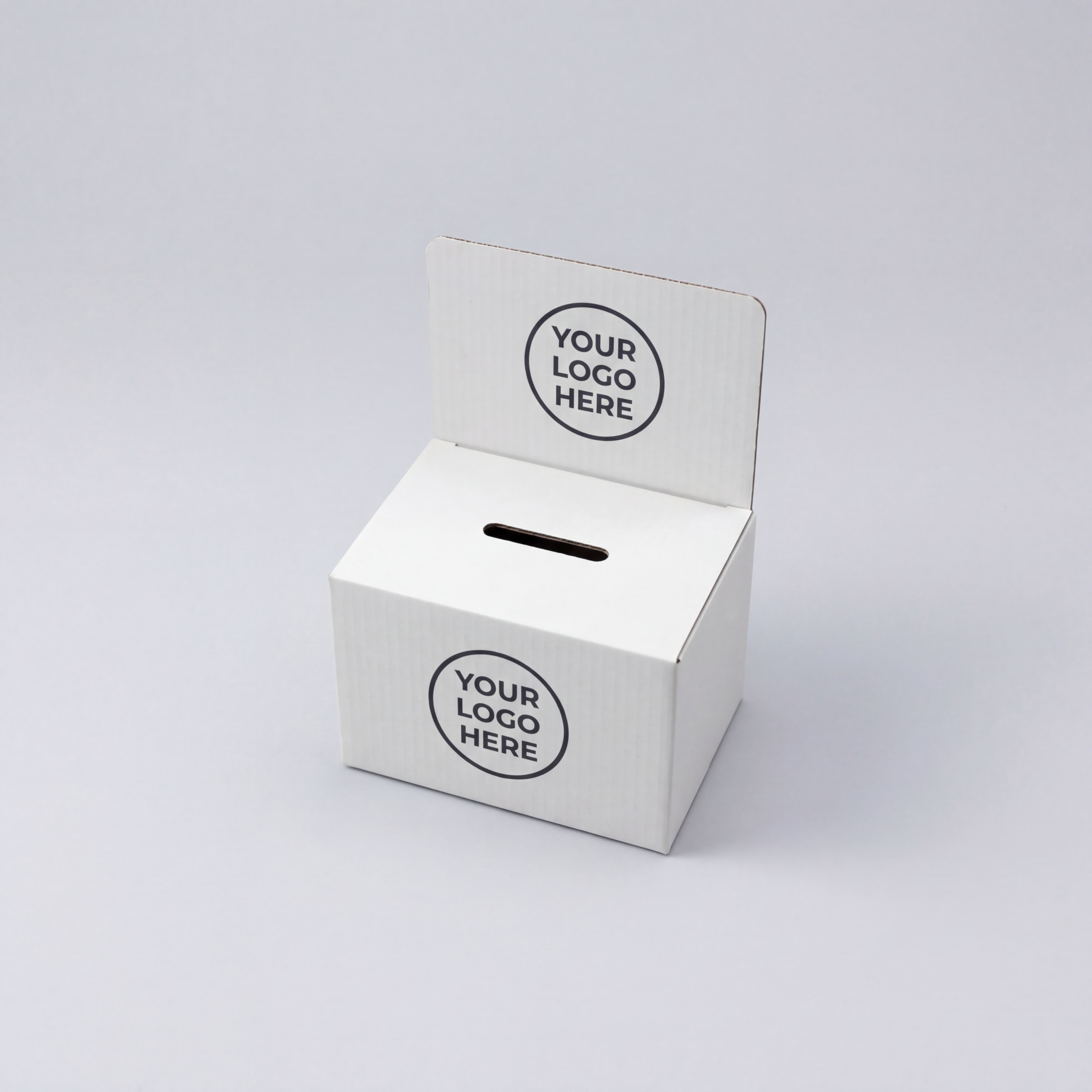 White Tabletop A4 Cardboard Entry Box | 2mm White | 305L x 215W x 215H (mm)
