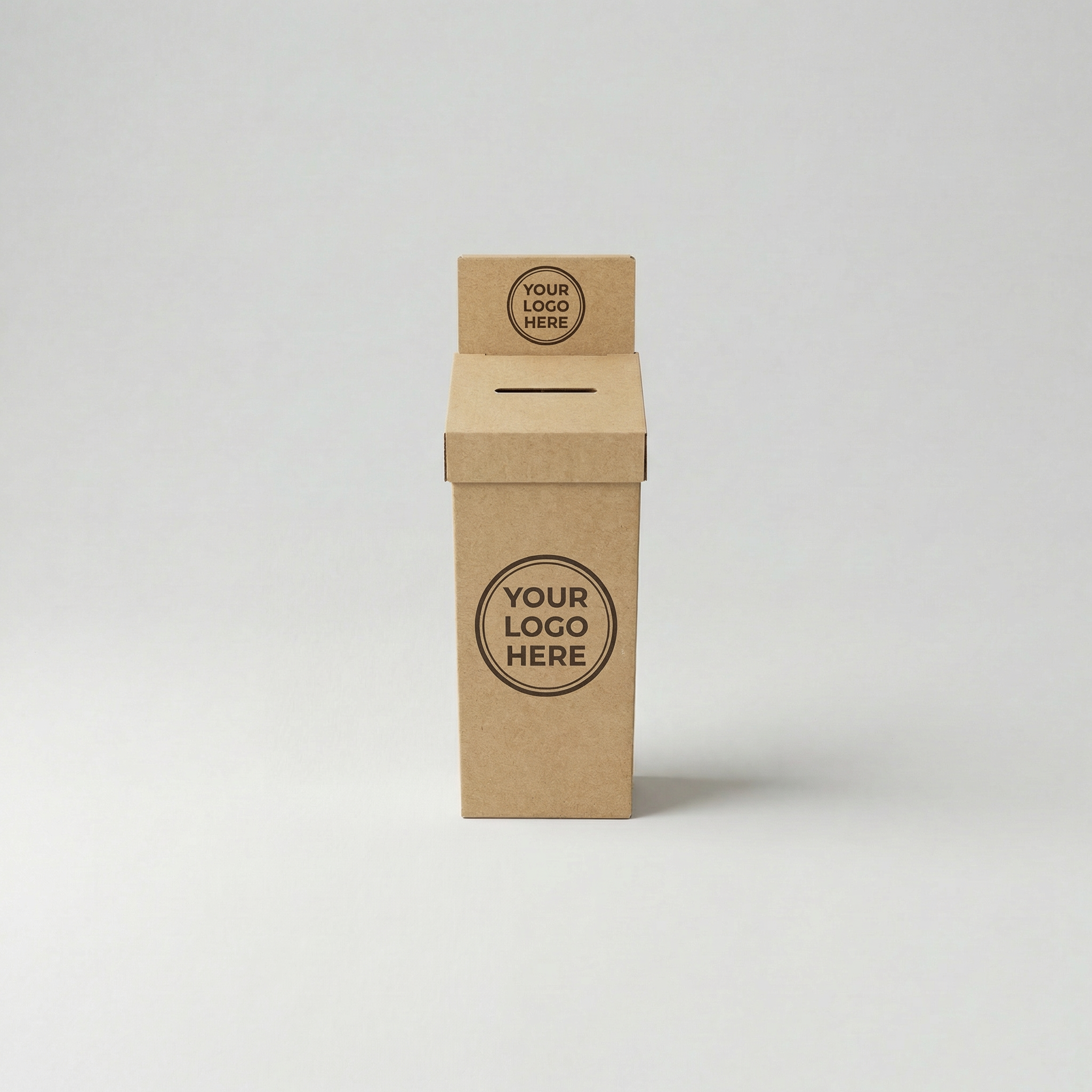 Large Kraft Brown Freestanding Cardboard Entry Box | 3mm Kraft Brown | 300L x 300W x 1000H (mm)