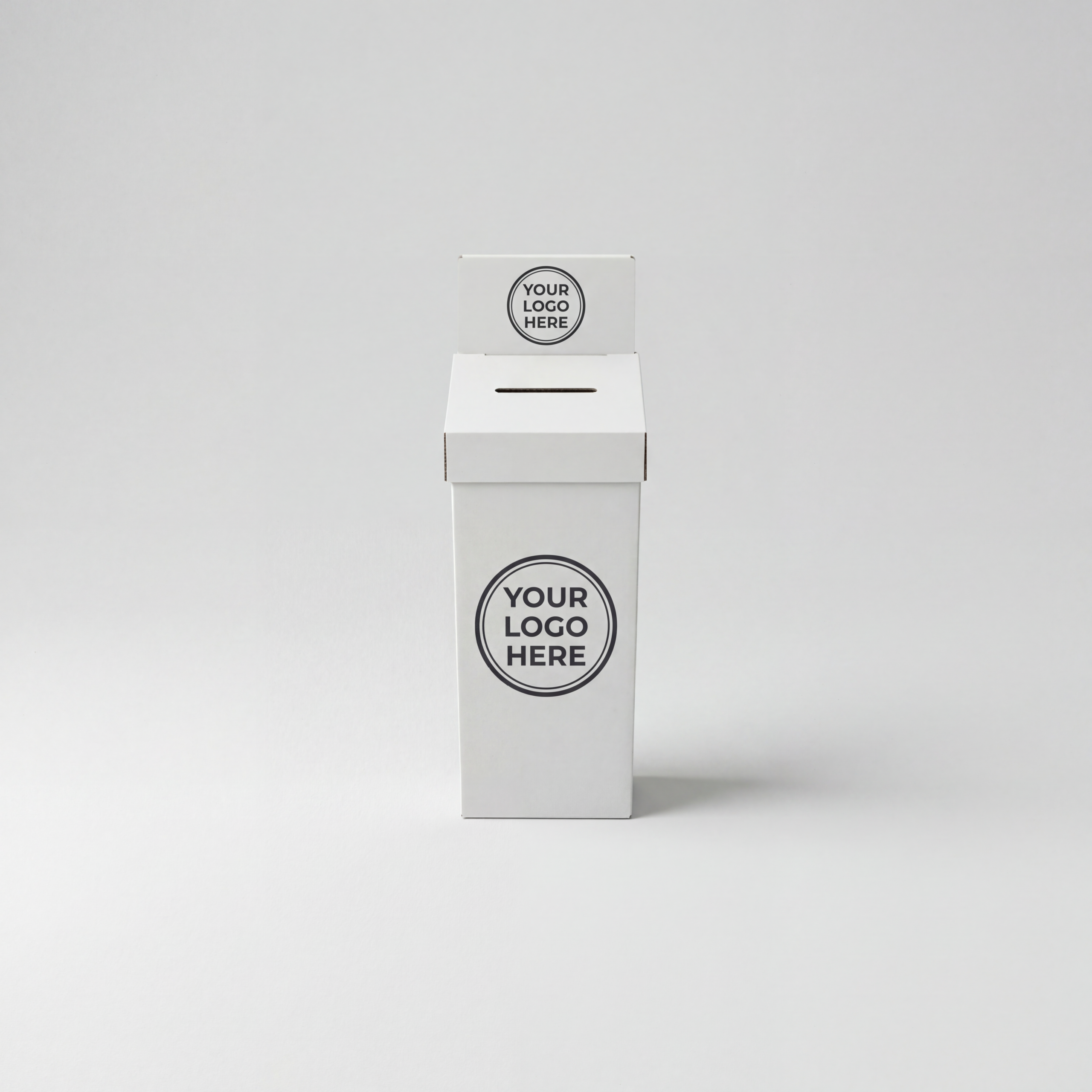 Large White Freestanding Cardboard Entry Box | 3mm White | 300L x 300W x 1000H (mm)