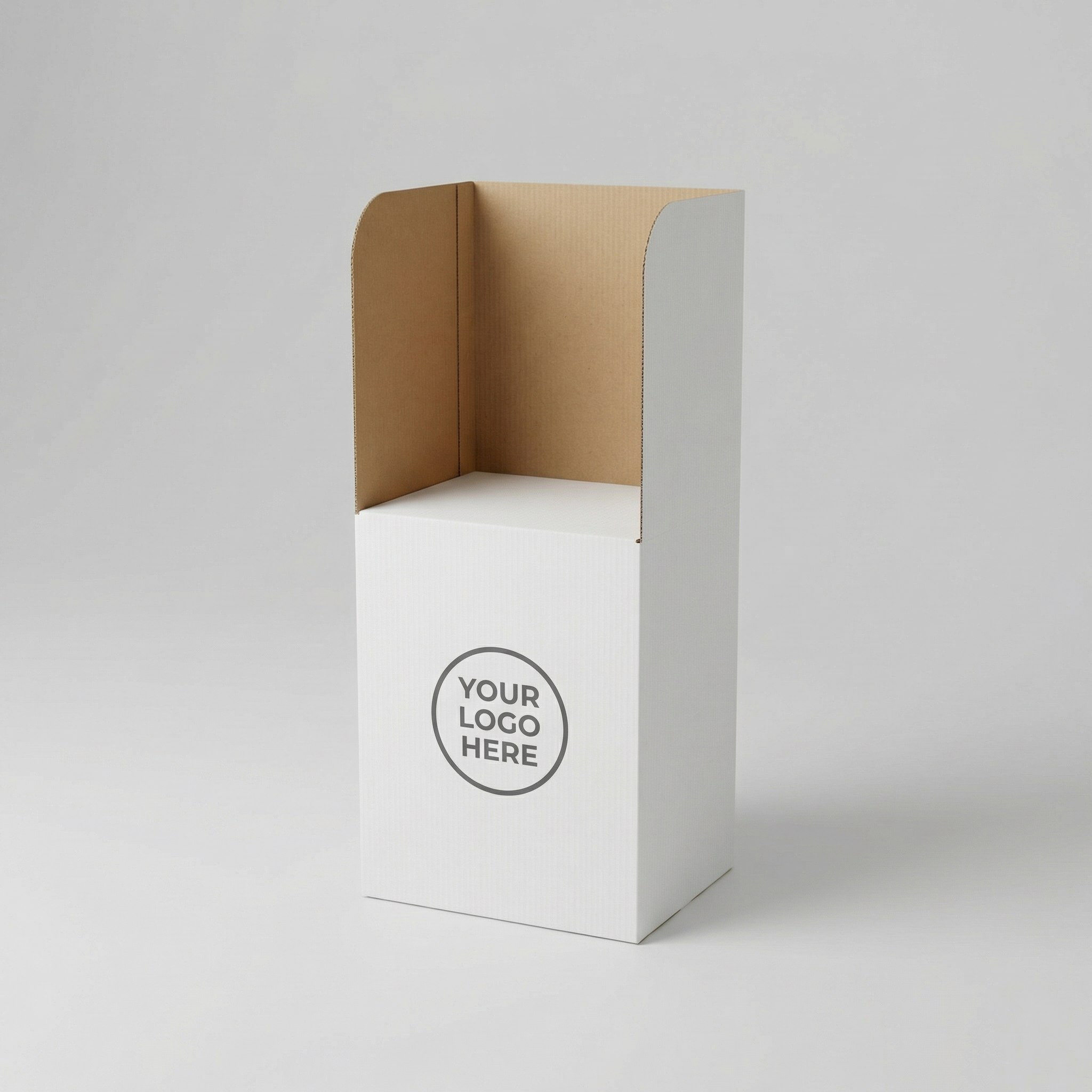 White Cardboard Polling Booth | 3mm White | 670L x 470W x 1580H (mm)