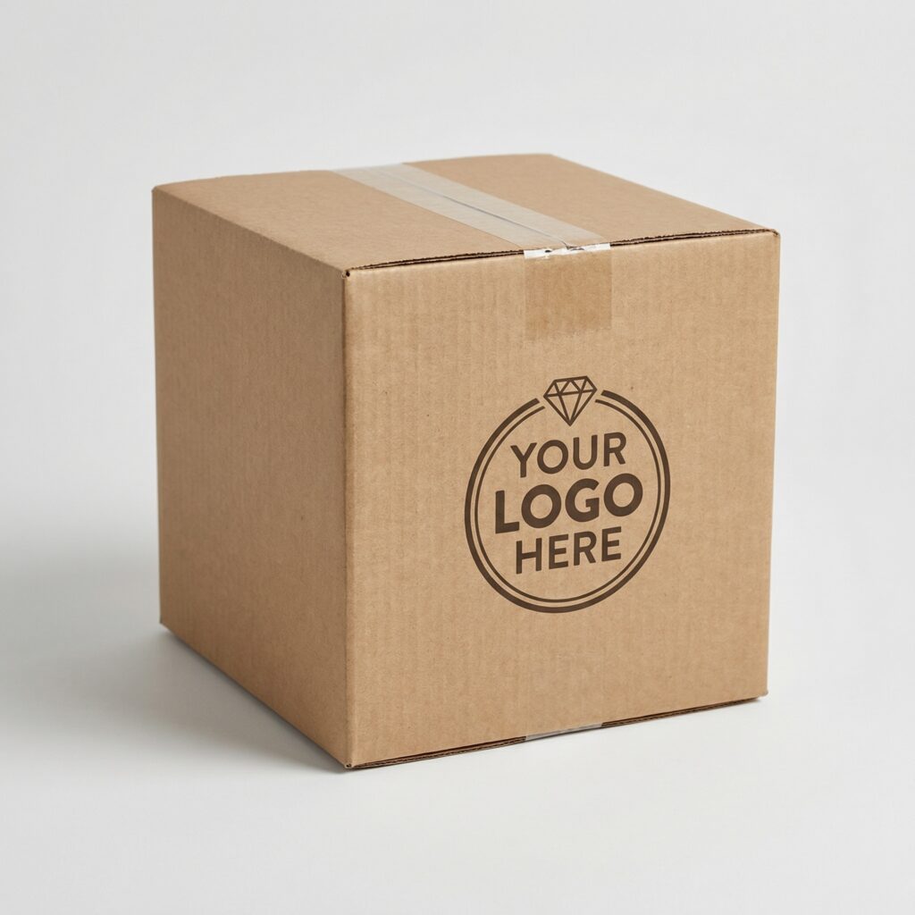 Square Cardboard Box (150mm Cube) | 3mm Kraft Brown | 150L x 150W x 150H (mm) — printed