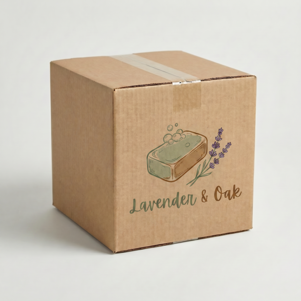 Square Cardboard Box (150mm Cube) | 3mm Kraft Brown | 150L x 150W x 150H (mm) — printed