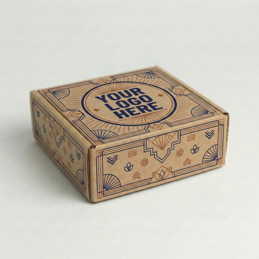 Self-Locking Mailing Box | 2mm Recycled Brown | 150L x 150W x 60H (mm) — printed