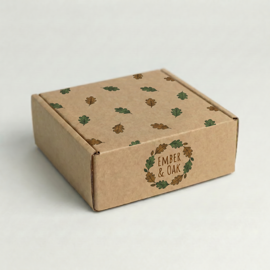 Self-Locking Mailing Box | 2mm Recycled Brown | 150L x 150W x 60H (mm) — printed