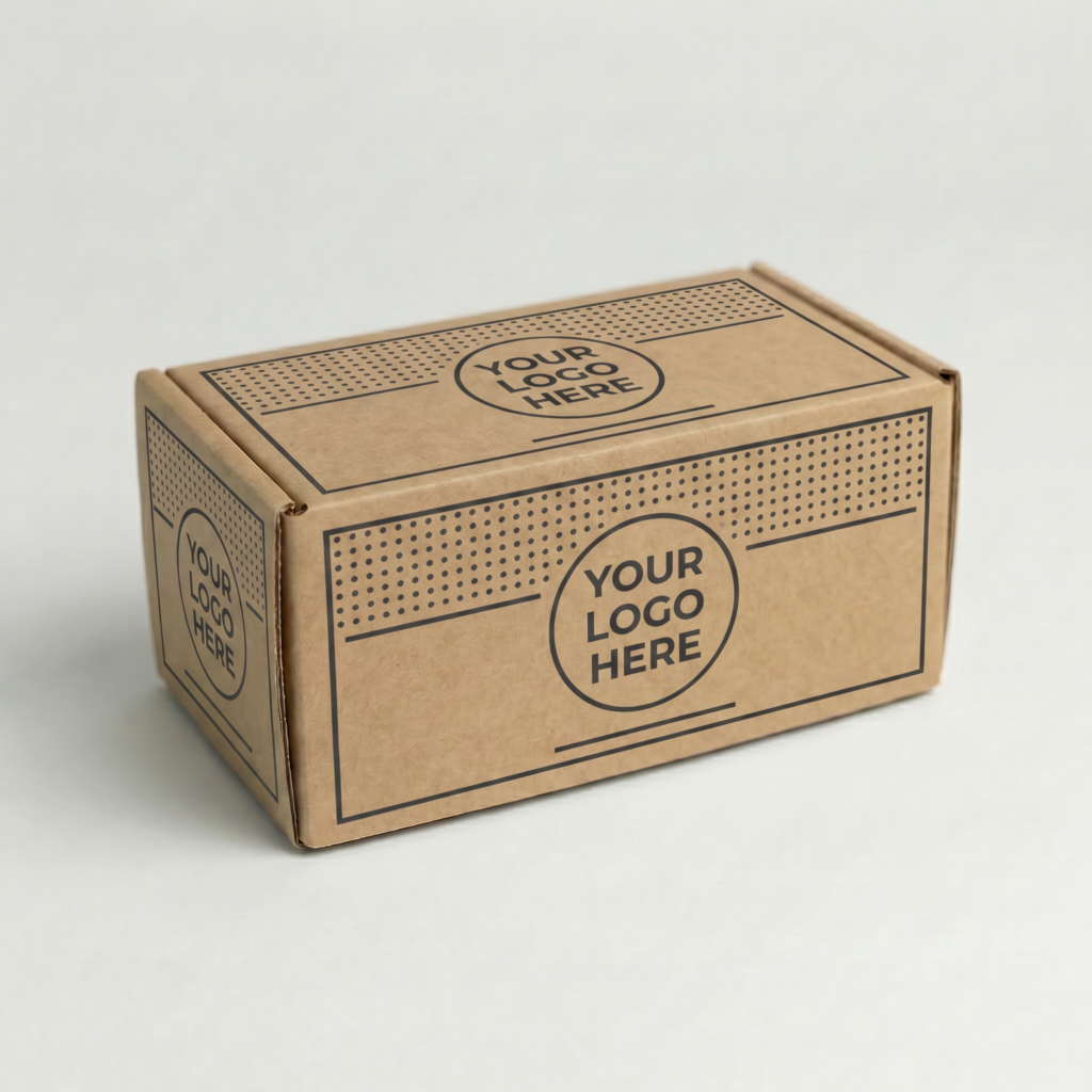 Self-Locking Mailing Box | 2mm Recycled Brown | 200L x 100W x 100H (mm) — printed