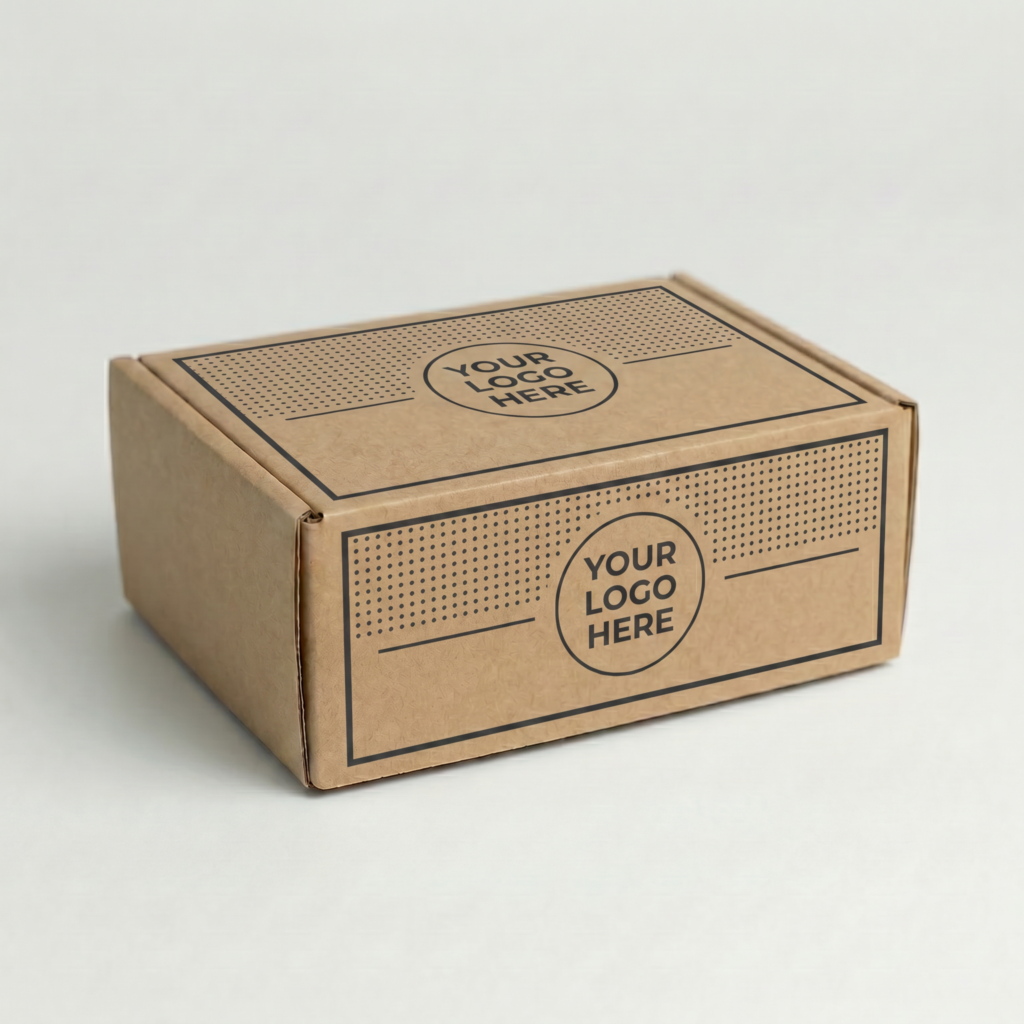 A5 Self-Locking Mailing Box | 2mm Recycled Brown | 225L x 155W x 50H (mm) — printed