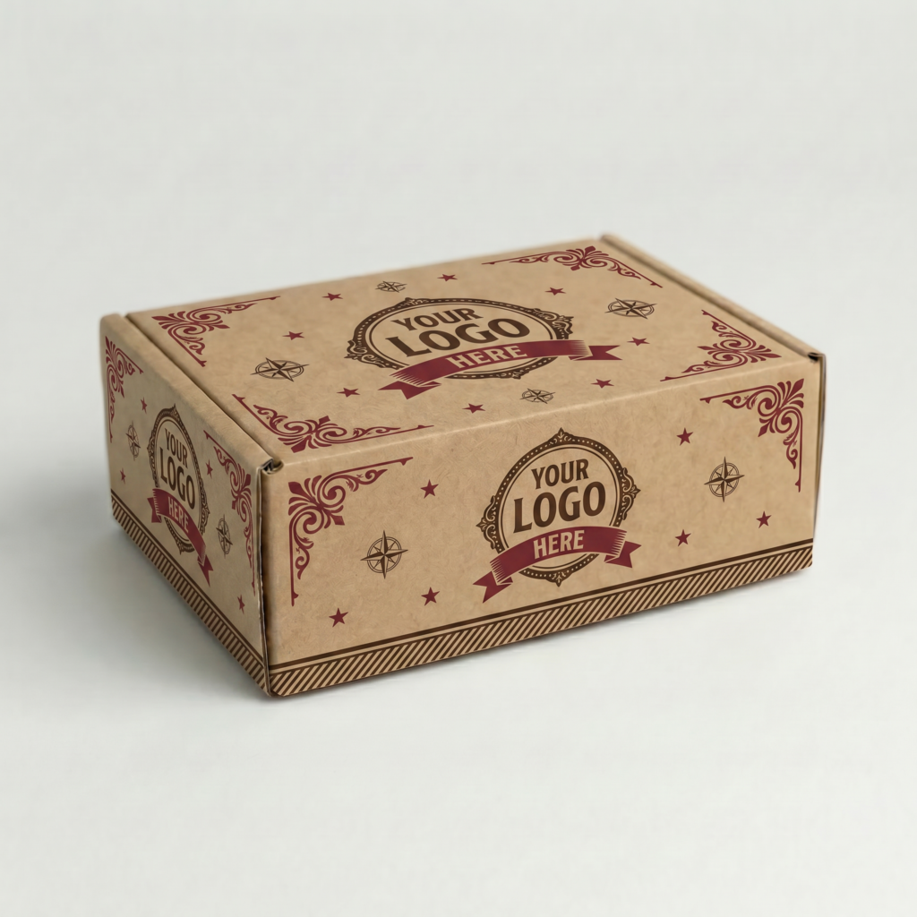 A5 Self-Locking Mailing Box | 2mm Recycled Brown | 225L x 155W x 75H (mm) — printed