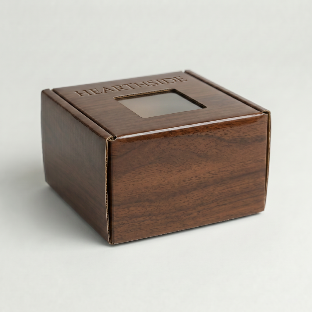Self-Locking Mailing Box | Coaster | 2mm Recycled Brown | 105L x 105W x 35H (mm)