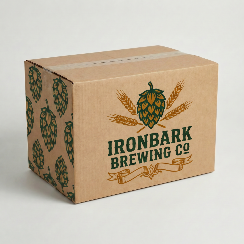 Cardboard Beer Box | 3mm Kraft Brown | 383L x 262W x 245H (mm)