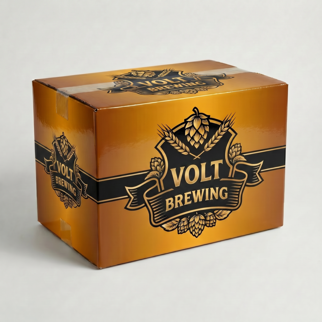 Cardboard Beer Box | 3mm Kraft Brown | 383L x 262W x 245H (mm)