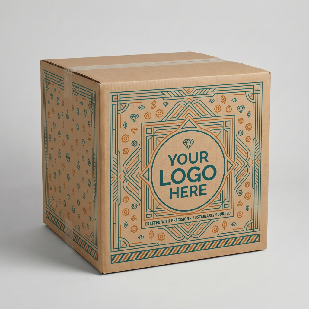 450mm Cube Heavy Duty Cardboard Box | 7mm Kraft Brown | 450L x 450W x 450H (mm) — printed