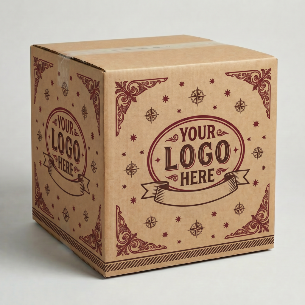 600mm Cube Heavy Duty Cardboard Box | 7mm Kraft Brown | 600L x 600W x 600H (mm) — printed