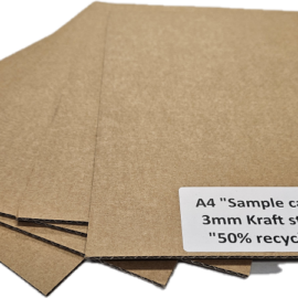 Pad A4-K3: 297x210mm BROWN KRAFT 3mm thick Cardboard (100pce pack)