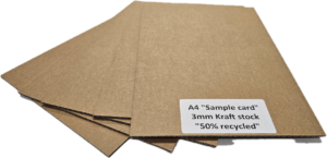 Pad A5-K3: 210 x 148mm BROWN KRAFT 3mm thick Cardboard (100pce pack)