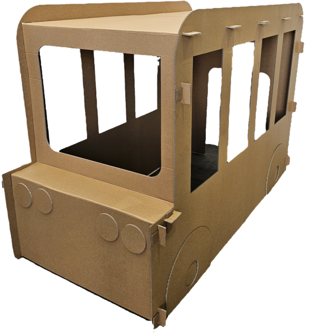 cardboard bus