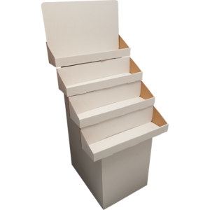 White - 4 Tiered Stand - Flush Shelves